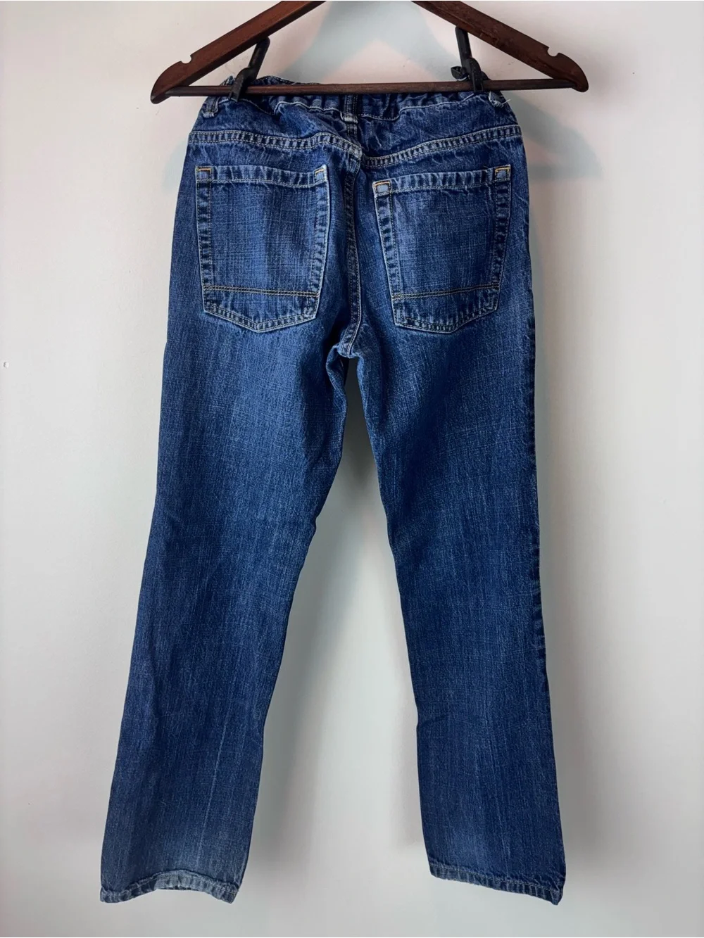 Old Navy Boys Jeans Size 14 Regular Blue Denim Adjustable Waist Straight Leg